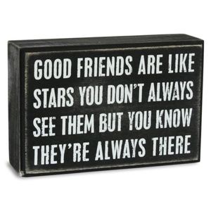 Good Friends Are Like Stars Wooden Box Sign 6" x 4"